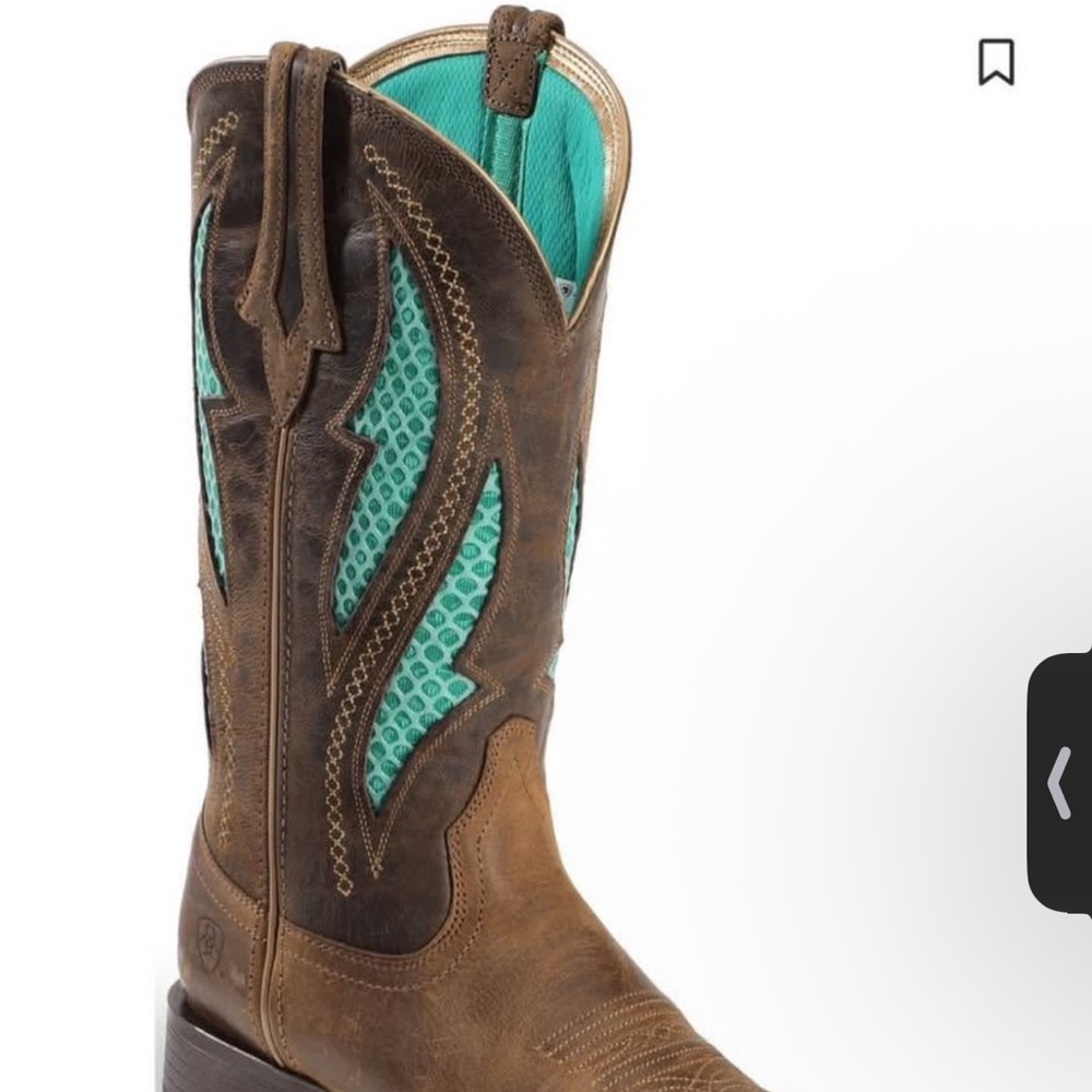 Ariat Brown and Teal Heeled Boots